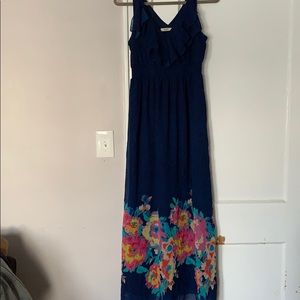 Old Navy Blue Floral Maxi Size M